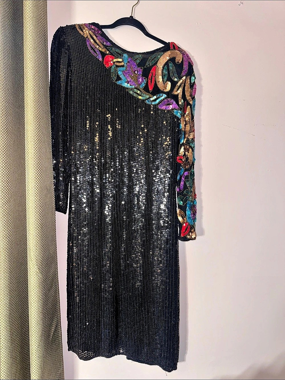 Embellished Mini Dress in Black & Multicolor Like New
